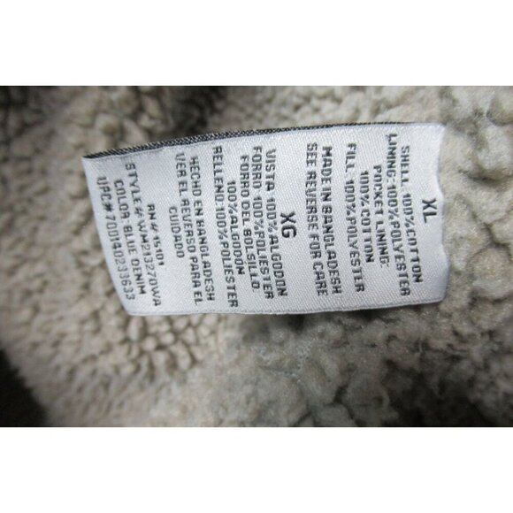 VTG Wrangler Hero Men's Denim Jacket Sherpa Lined Work Coat Corduroy Collar XL - Picture 8 of 14